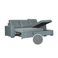 SOFÁ CAMA CHAISE LONGUE "AZORES" | GRIS CLARO | REVERSIBLE - Muebles San Andres