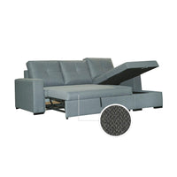 SOFÁ CAMA CHAISE LONGUE "AZORES" | GRIS OSCURO | REVERSIBLE - Muebles San Andres