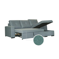 SOFÁ CAMA CHAISE LONGUE "AZORES" | TURQUESA | REVERSIBLE - Muebles San Andres
