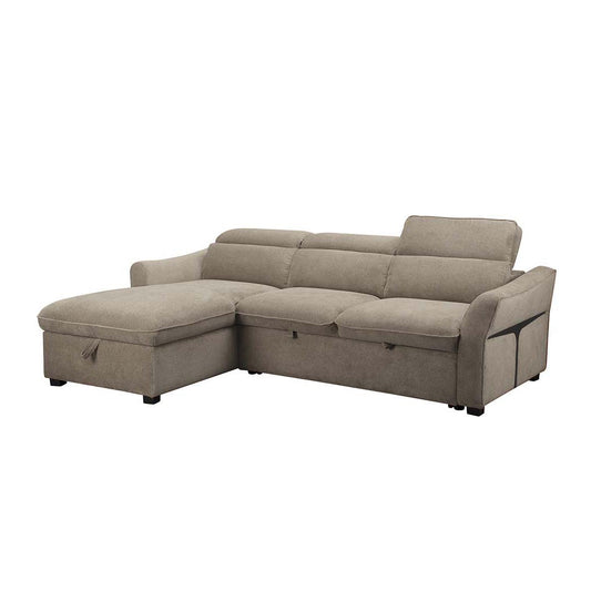 SOFÁ CAMA CHAISE LONGUE "CALÍOPE" | MARRÓN | IZQUIERDO - Muebles San Andres