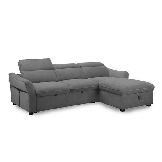 SOFÁ CAMA CHAISE LONGUE "CALÍOPE" | ANTRACITA | DERECHO - Muebles San Andres