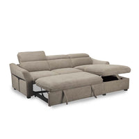 SOFÁ CAMA CHAISE LONGUE "CALÍOPE" | MARRÓN | DERECHO - Muebles San Andres