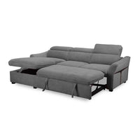 SOFÁ CAMA CHAISE LONGUE "CALÍOPE" | ANTRACITA | IZQ - Muebles San Andres