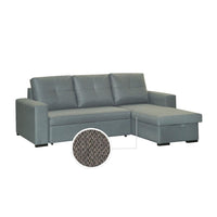 SOFÁ CAMA CHAISE LONGUE "AZORES" | CHOCOLATE | REVERSIBLE - Muebles San Andres