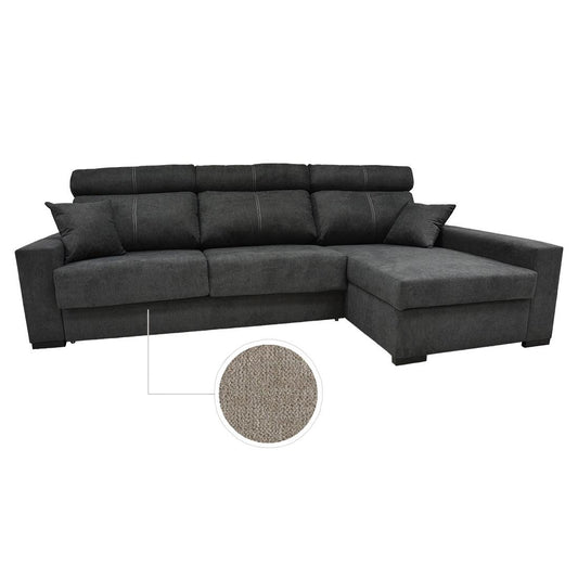 SOFÁ CAMA CHAISE LONGUE "FRAGATA" | GRIS CLARO | DERECHO - Muebles San Andres