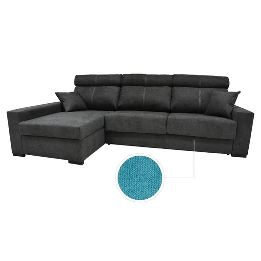 SOFÁ CAMA CHAISE LONGUE "FRAGATA" | TURQUESA | IZQUIERDO - Muebles San Andres