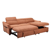 SOFÁ CAMA CHAISE LONGUE "CALÍOPE" | CARAMELO | DERECHO - Muebles San Andres