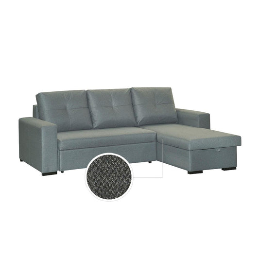 SOFÁ CAMA CHAISE LONGUE "AZORES" | GRIS OSCURO | REVERSIBLE - Muebles San Andres