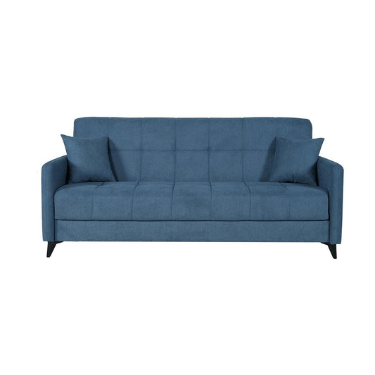 SOFÁ CAMA LIBRO "LUCA" | AZUL - Muebles San Andres