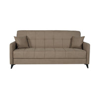 SOFÁ CAMA LIBRO "LUCA" | MARRÓN - Muebles San Andres