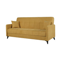 SOFÁ CAMA LIBRO "LUCA" | MOSTAZA - Muebles San Andres