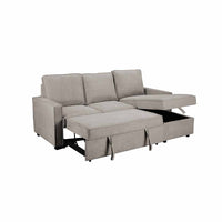 SOFÁ CAMA CHAISE LONGUE "VIRGINIA" REVERSIBLE | MARRÓN - Muebles San Andres
