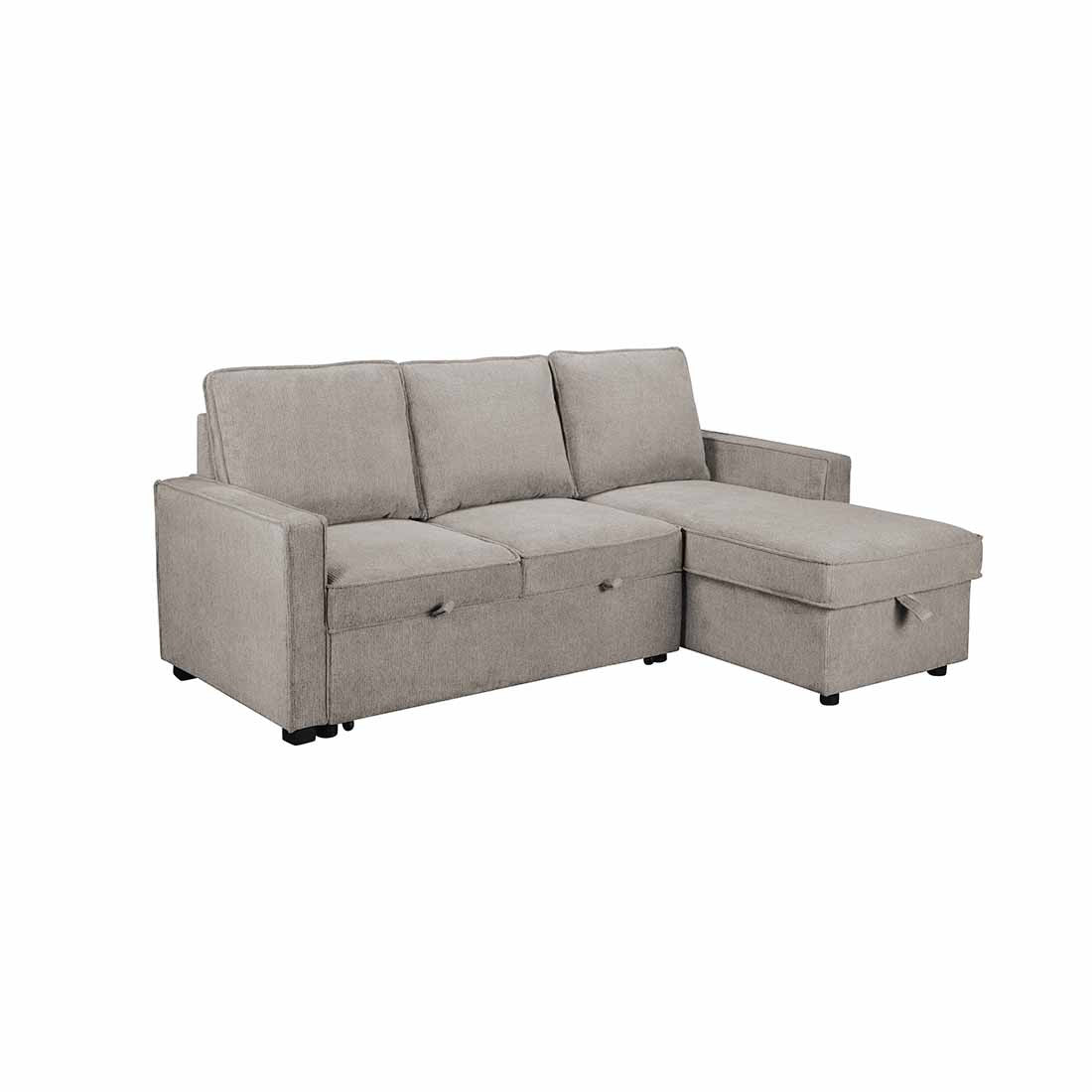SOFÁ CAMA CHAISE LONGUE "VIRGINIA" REVERSIBLE | MARRÓN - Muebles San Andres