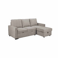 SOFÁ CAMA CHAISE LONGUE "VIRGINIA" REVERSIBLE | MARRÓN - Muebles San Andres