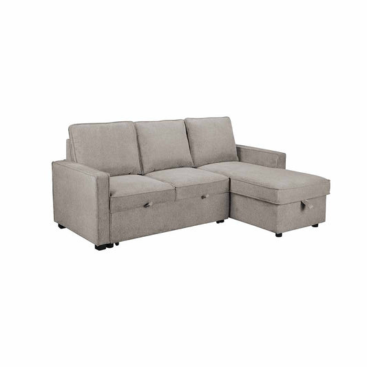 SOFÁ CAMA CHAISE LONGUE "VIRGINIA" REVERSIBLE | MARRÓN - Muebles San Andres