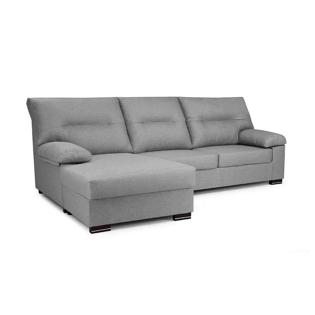 SOFÁ CHAISE LONGUE REVERSIBLE "NINFA" | GRIS CLARO | 247 CM - Muebles San Andres