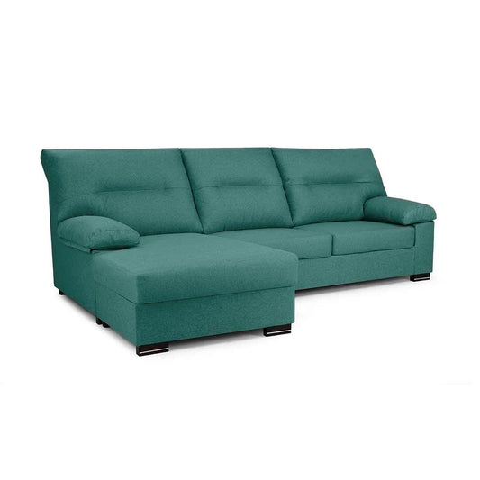 SOFÁ CHAISE LONGUE REVERSIBLE "NINFA" | TURQUESA | 247 CM - Muebles San Andres