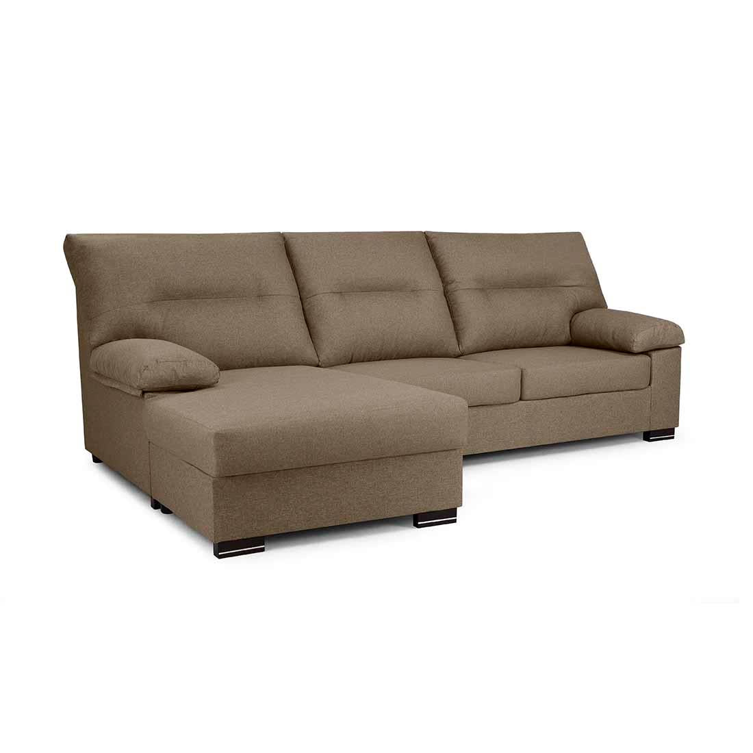 SOFÁ CHAISE LONGUE REVERSIBLE "NINFA" | VISÓN OSCURO | 247 CM - Muebles San Andres