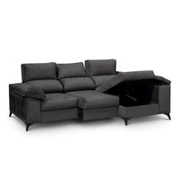 SOFÁ CHAISE LONGUE "DANTE" | ANTRACITA | DERECHO - Muebles San Andres