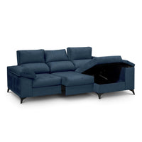 SOFÁ CHAISE LONGUE "DANTE" | AZUL | DERECHO - Muebles San Andres