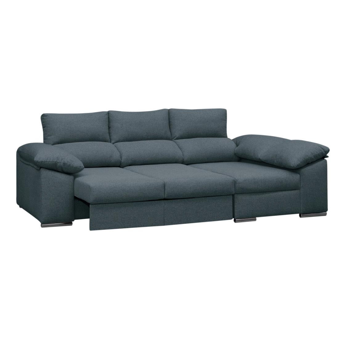 SOFÁ CHAISE LONGUE 3 PLAZAS "CIMA" | AZUL | DER - Muebles San Andres