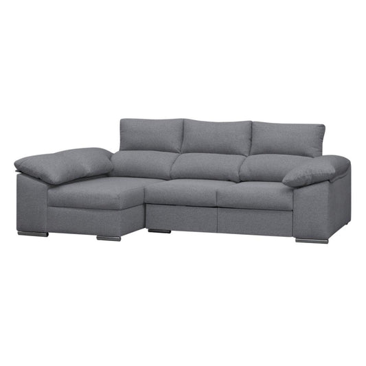 SOFÁ CHAISE LONGUE 3 PLAZAS "CIMA" | GRIS CLARO | IZQUIERDO - Muebles San Andres