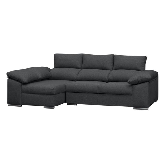SOFÁ CHAISE LONGUE 3 PLAZAS "CIMA" | GRIS OSCURO | IZQ - Muebles San Andres