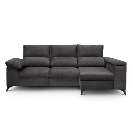 SOFÁ CHAISE LONGUE "DANTE" | ANTRACITA | DERECHO - Muebles San Andres