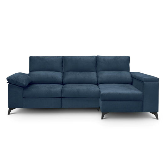 SOFÁ CHAISE LONGUE "DANTE" | AZUL | DERECHO - Muebles San Andres