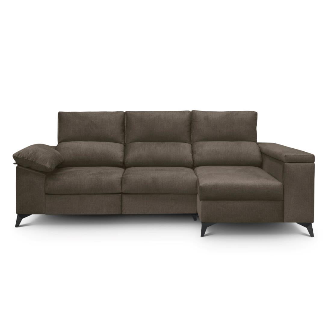 SOFÁ CHAISE LONGUE "DANTE" | MARRÓN | DERECHO - Muebles San Andres