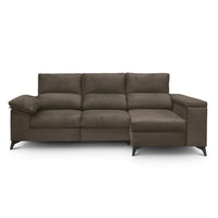 SOFÁ CHAISE LONGUE "DANTE" | MARRÓN | DERECHO - Muebles San Andres