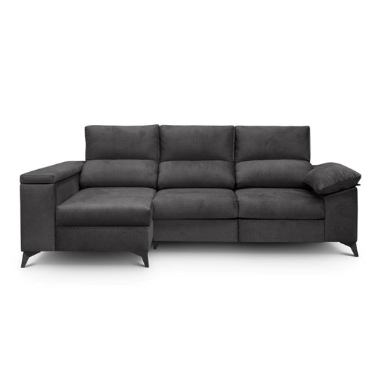 SOFÁ CHAISE LONGUE "DANTE" | ANTRACITA | IZQUIERDO - Muebles San Andres