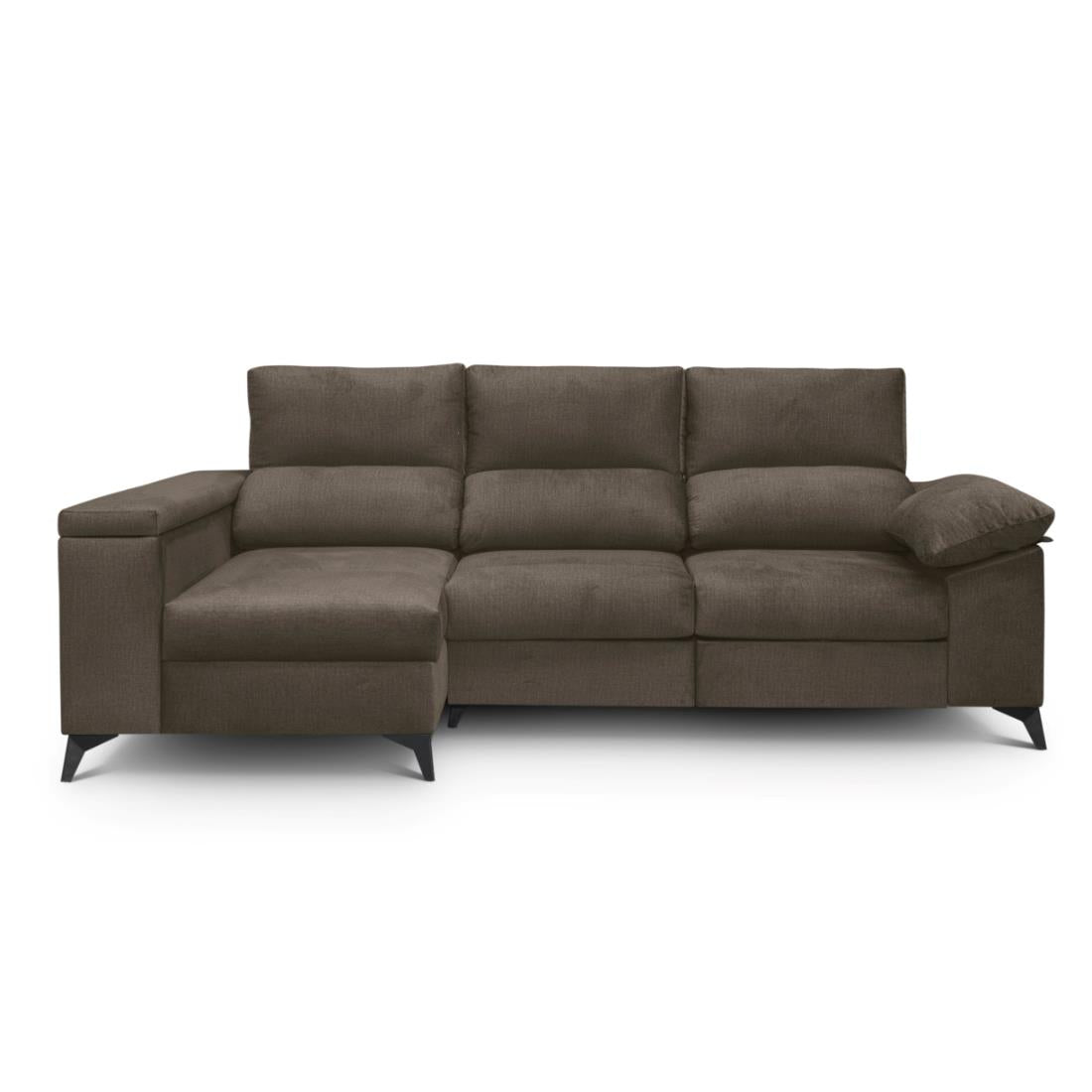 SOFÁ CHAISE LONGUE "DANTE" | MARRÓN | IZQUIERDO - Muebles San Andres