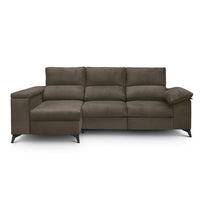 SOFÁ CHAISE LONGUE "DANTE" | MARRÓN | IZQUIERDO - Muebles San Andres