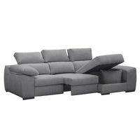 SOFÁ CHAISE LONGUE "BEIRUT" | GRIS CLARO | DERECHO - Muebles San Andres