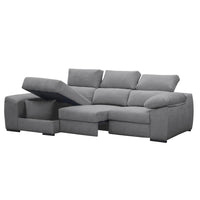 SOFÁ CHAISE LONGUE "BEIRUT" | GRIS CLARO | IZQ - Muebles San Andres