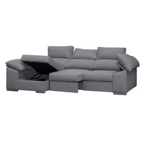 SOFÁ CHAISE LONGUE 3 PLAZAS "CIMA" | GRIS CLARO | IZQUIERDO - Muebles San Andres