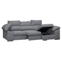 SOFÁ CHAISE LONGUE 3 PLAZAS "CIMA" | GRIS CLARO | DERECHO - Muebles San Andres