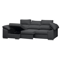 SOFÁ CHAISE LONGUE 3 PLAZAS "CIMA" | GRIS OSCURO | IZQ - Muebles San Andres