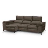 SOFÁ CHAISE LONGUE "DANTE" | MARRÓN | IZQUIERDO - Muebles San Andres