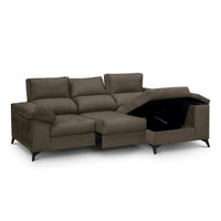 SOFÁ CHAISE LONGUE "DANTE" | MARRÓN | DERECHO - Muebles San Andres
