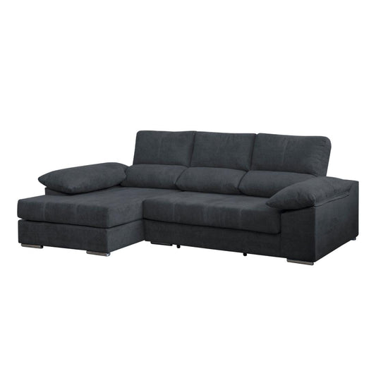 SOFÁ CAMA CHAISE LONGUE "SAMUEL" | GRIS OSCURO | IZQUIERDO - Muebles San Andres