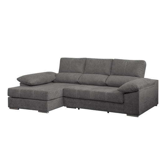SOFÁ CAMA CHAISE LONGUE "SAMUEL" | GRIS CLARO | IZQUIERDO - Muebles San Andres