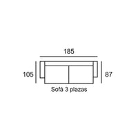SOFÁ 3 PLAZAS "TESLA" | BEIGE CLARO - Muebles San Andres