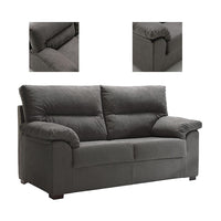 SOFÁ 2 PLAZAS "TESLA" | GRIS OSCURO - Muebles San Andres